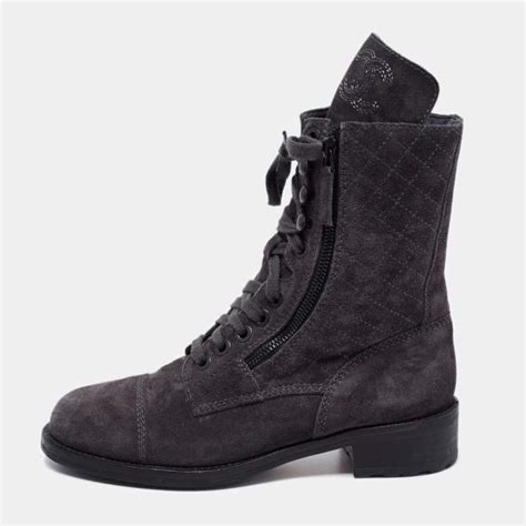 chanel suede combat boots|chanel boots price.